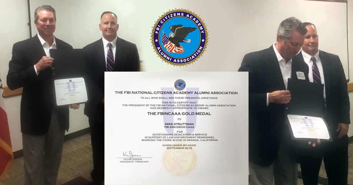 SIMS Software’s President & CEO Michael Struttmann Awarded the Presidential Gold Medal by the FBI National Citizens Academy Alumni Association